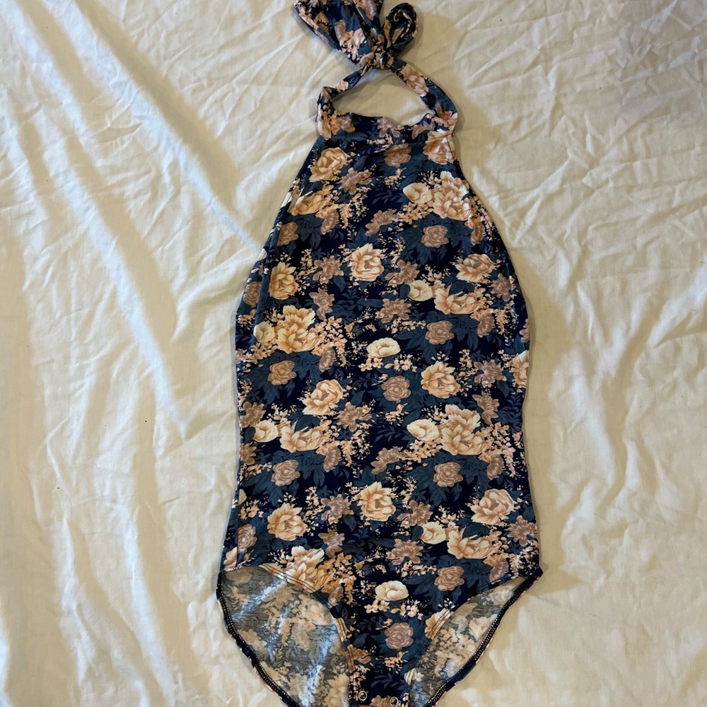 Floral American Eagle Halter Neck bodysuit